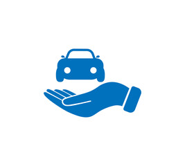 Car Insurance web icon.hand holding car icon.vector design