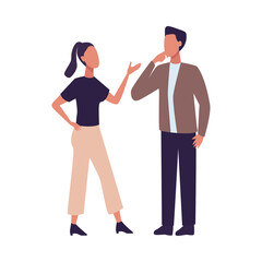 young couple fashion wear characters