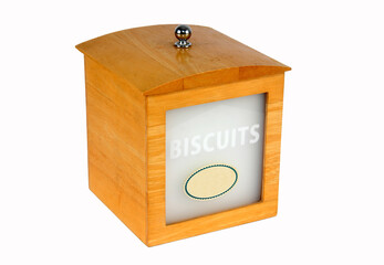 biscuit tins on white background