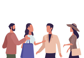 young people fashion wear characters