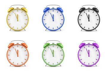 alarm clock various colors