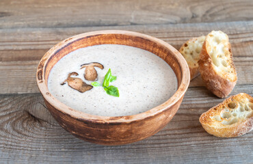 Wild mushroom cream soup
