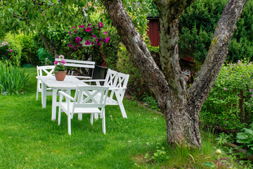 picnic table in the garden