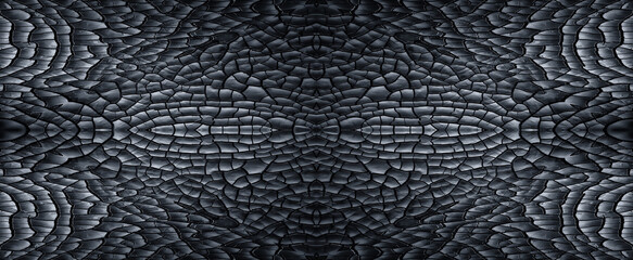 Fish scale dark pattern on raw concrete cement space to decorative style. Seamless texture background to decorate on the wall. © Roman's portfolio