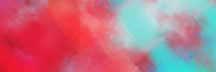 abstract colorful diagonal backdrop with lines and moderate red, pastel blue and medium turquoise colors. can be used as card, banner or header