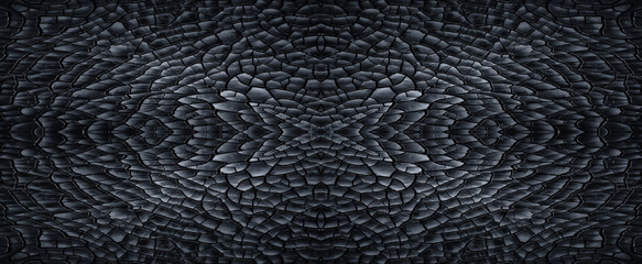 Fish scale dark pattern on raw concrete cement space to decorative style. Seamless texture background to decorate on the wall. © Roman's portfolio
