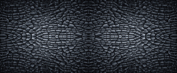 Fish scale dark pattern on raw concrete cement space to decorative style. Seamless texture background to decorate on the wall. © Roman's portfolio