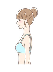 笑顔な女性の横顔