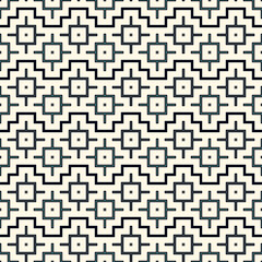 Chakana inca crosses seamless pattern. Ethnic embroidery print. Ornamental folk wallpaper. Native american ornament