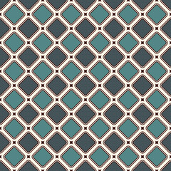 Contemporary geometric pattern. Repeated squares, diamonds motif. Simple ornament. Modern abstract background. Seamless surface design. Geo wallpaper. Digital paper, textile print. Vector art
