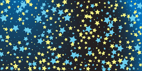 Confetti of shooting stars. Gold stars. Luxury holiday background. Abstract texture on a black background. Design element. Vector illustration, eps 10.
