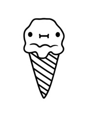 Süßes kleines Vanilleeis mit liebe comic cartoon 