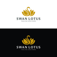 make  a lotus with a swan animal in the logo of spa. looking good or spa company.