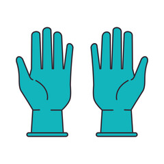 rubber gloves line style icon