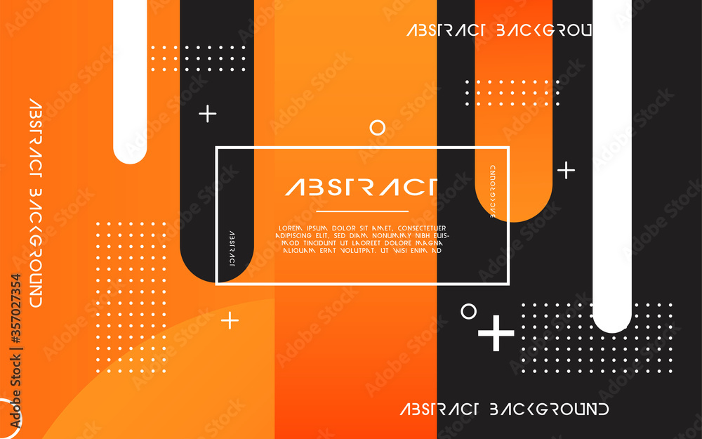 Fototapete modern abstract orange background banner design. geometric element design with circle and line decor