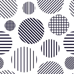 Sierkussen Cirkel, polka dot naadloos patroon. Gemengde textuur onregelmatige chaotische vormen print. Memphis stijl geometrische achtergrond © funkyplayer