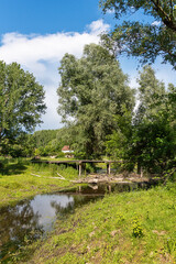 Old wooden bridge in the Special nature reserve 