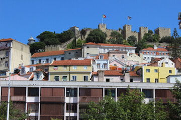 Views of Lisbon (Portugal) with the castle in the background 