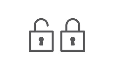 Lock icon, security symbol. Padlock pictogram.