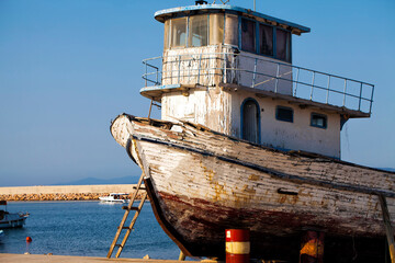 High Detailed Fishing Boat and the Sea Concept