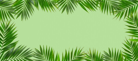 Green plants summer concept template for your text or design on   paper background.