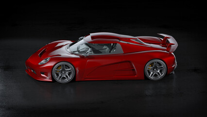 Obraz na płótnie Canvas 3D rendering of a brand-less generic car 