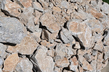 Crushed stone in mining field