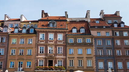 Old multistory residential building in downtown