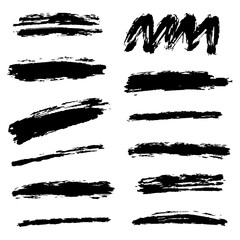 Hand drawn doodle pen brushes. Set of hand drawn grunge strokes.Handmade Set of Underline Strokes. Vector strokes in grunge marker style.