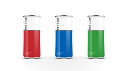 Aluminium cans for beer, water, juice energy drink or soda pack mock up template design on white background.vector.
