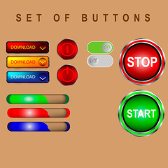 set of buttons
