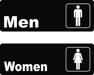 Men women toilet door signs