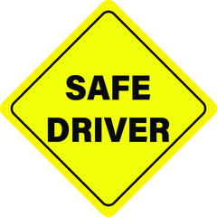 safe driver road vector sign