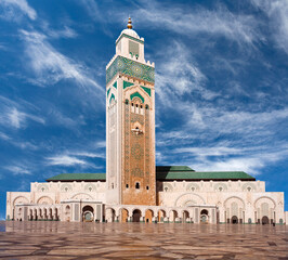 Famous Hassan II Mosque in Casablanca, Morocco