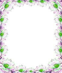 Frame decorated with beautiful flowers, frame for invitations, wedding invitations, birthday.Invitation form for a wedding, anniversary