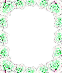 Frame decorated with beautiful flowers, frame for invitations, wedding invitations, birthday.Invitation form for a wedding, anniversary