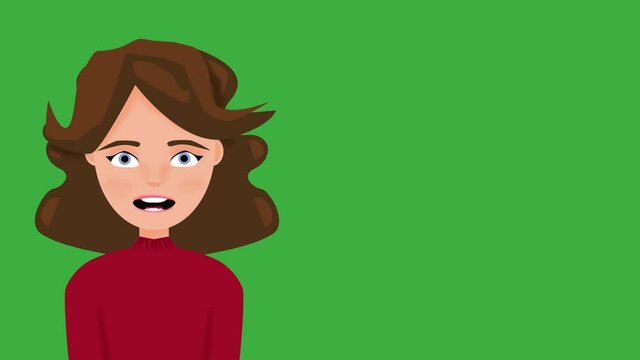 Cara de mujer hablando on chromakey