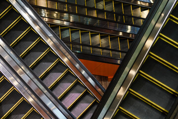 moving escalator in a modern building