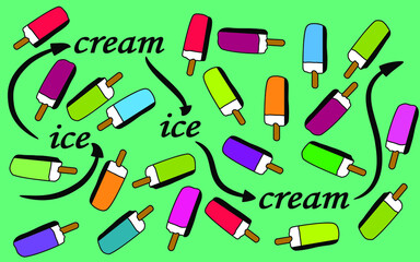 background with colorful ice cream