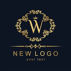 Fototapeta na wymiar Elegant stylish logo with a pattern. Retro logo with the decor.