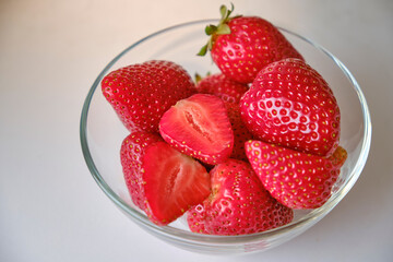 Fresh fragrant healthy strawberries. Macro.