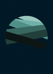 Crossing lines generativeart style colorful logo illustration