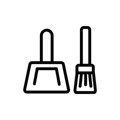 dustpan and brush for clean waste icon vector. dustpan and brush for clean waste sign. isolated contour symbol illustration