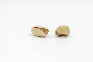 Smiley pistachio Dry fruit on white background, pistachio benefits 