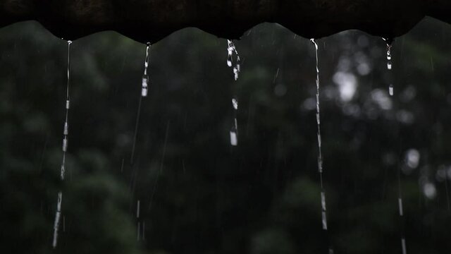 Rain Scene Village House Dark Lock