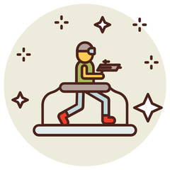 Standing Vr Platform Vector Icon design concept, 