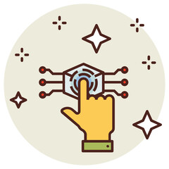 Digital Touch Concept, Interaction with Device Vector icon design 
