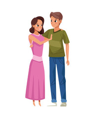 young lovers couple avatars characters