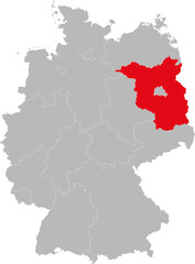 Brandenburg state isolated on Germany map. Business concepts and backgrounds.