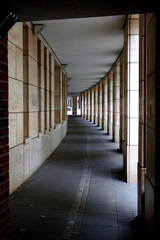 corridor outside an old building